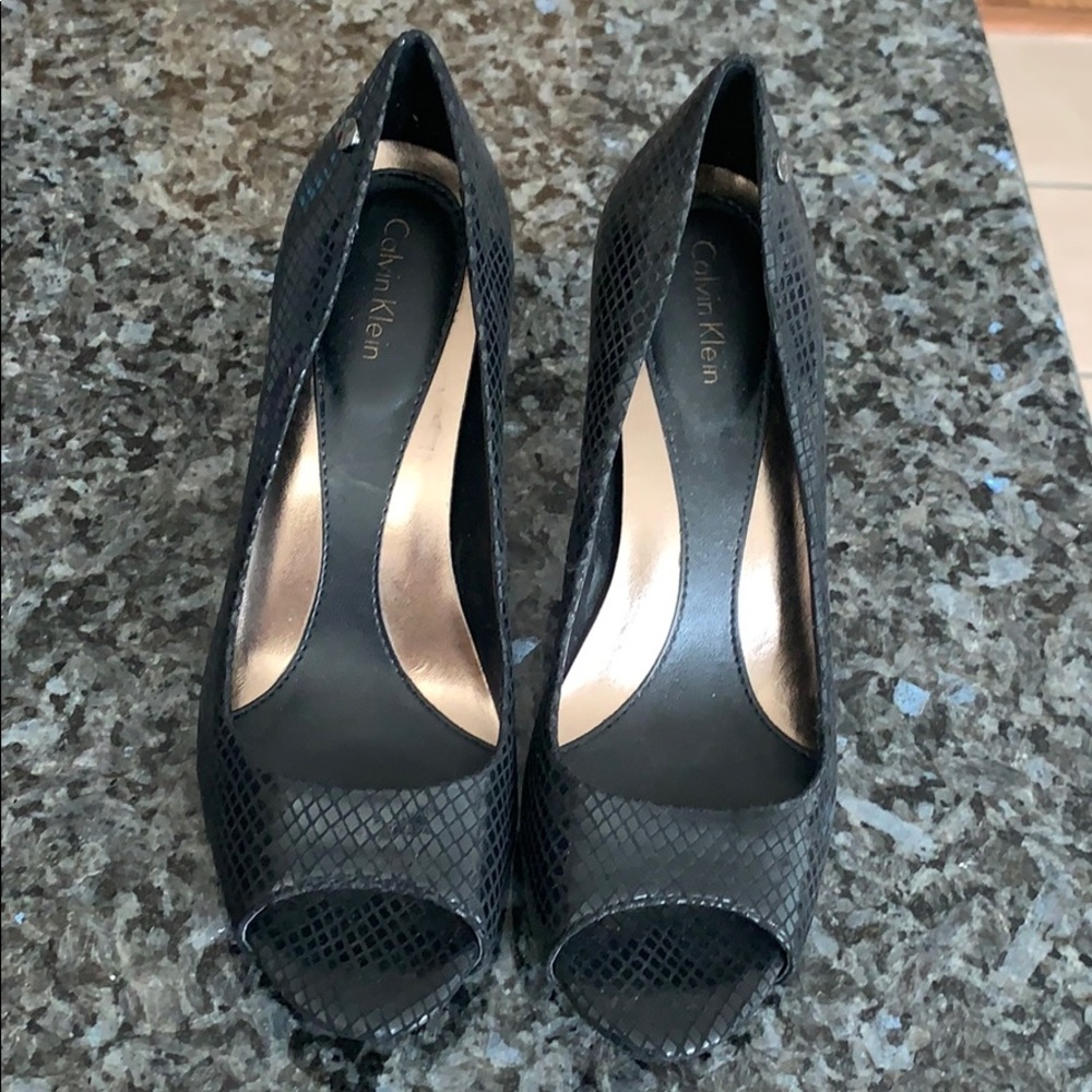 Calvin Klein snakeskin heels